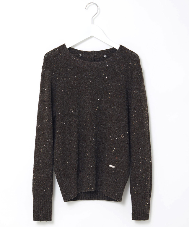 ウールブレンド ショールカラー プルオーバー ニット