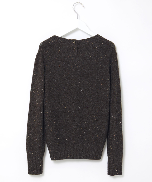 ウールブレンド ショールカラー プルオーバー ニット
