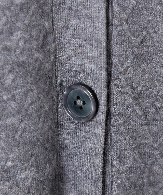 ウールブレンド ミドル丈 チュニックカーディガン