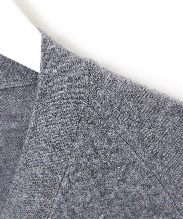 ウールブレンド ミドル丈 チュニックカーディガン