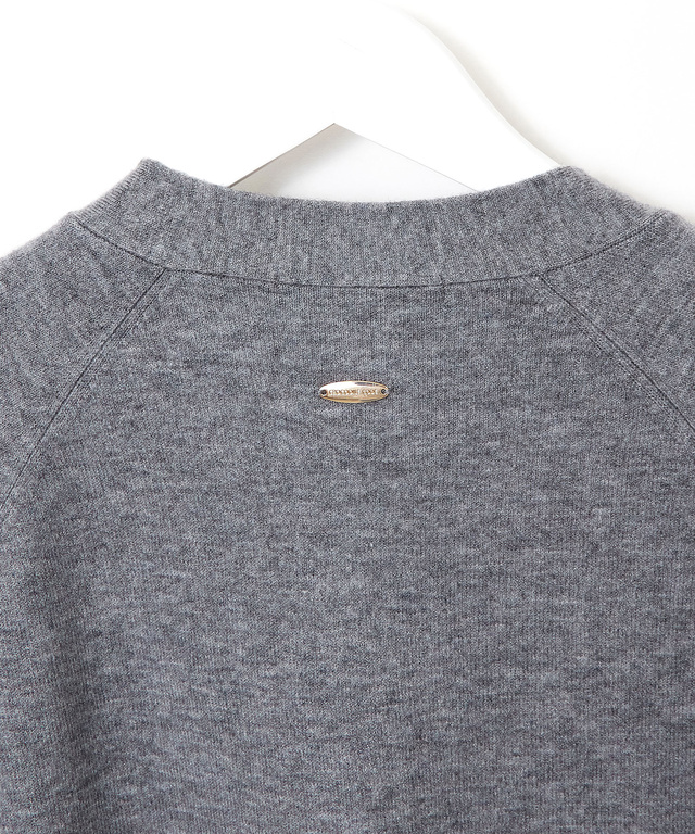 ウールブレンド ミドル丈 チュニックカーディガン