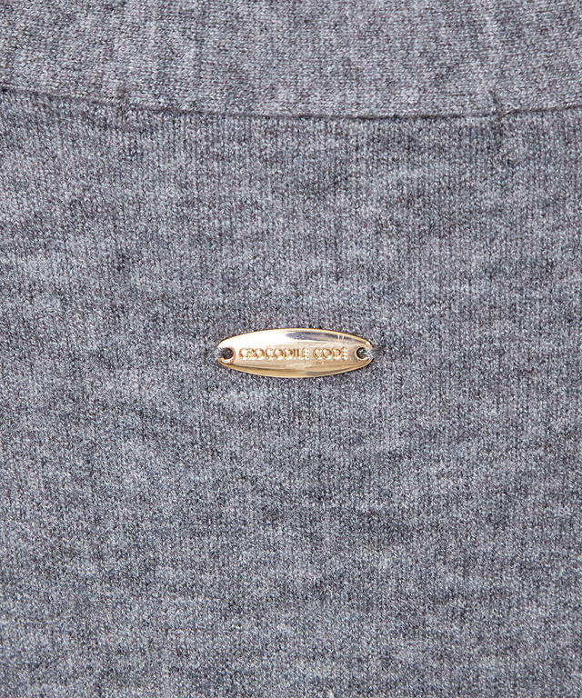 ウールブレンド ミドル丈 チュニックカーディガン