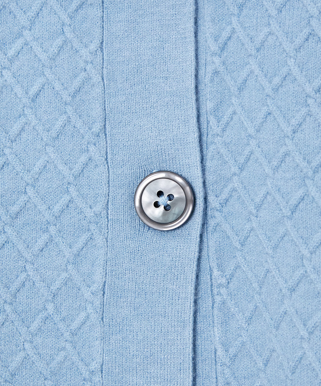 ウールブレンド ミドル丈 チュニックカーディガン