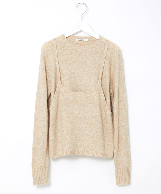 キャミソール付き デザイン セーター