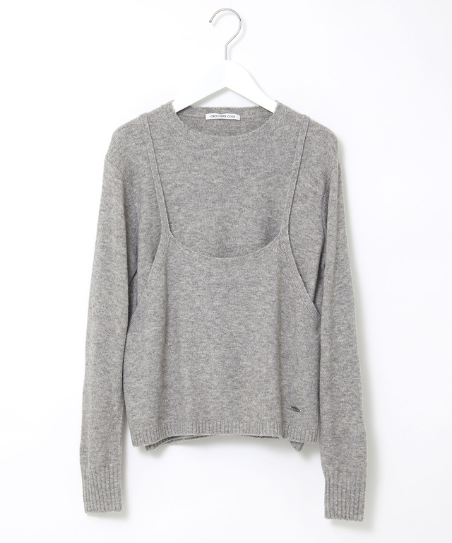 キャミソール付き デザイン セーター