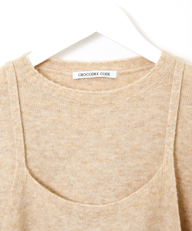 キャミソール付き デザイン セーター