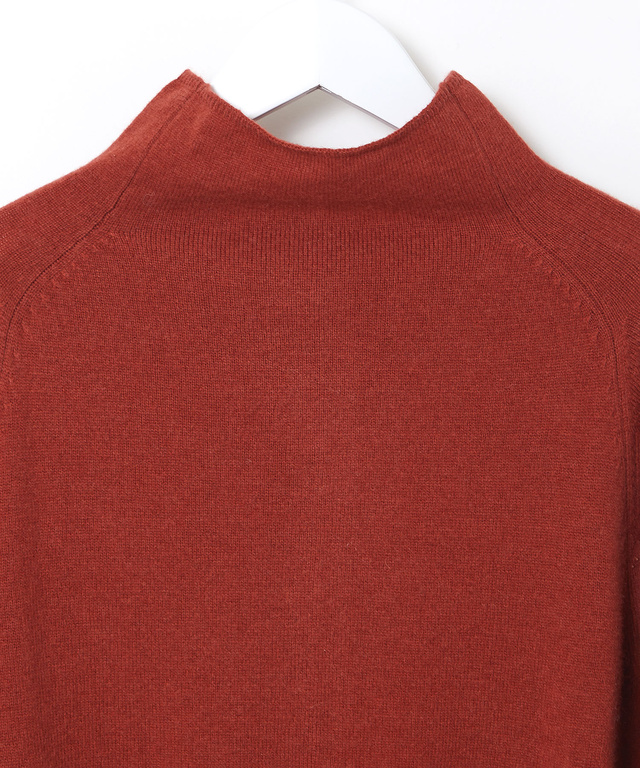 ウールブレンド ボトルネック カーディガン