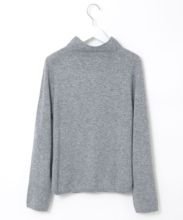 ウールブレンド ボトルネック カーディガン