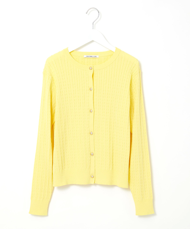 ケーブル編み ニットカーディガン【手洗いOK】【オンラインショップ・一部店舗限定】