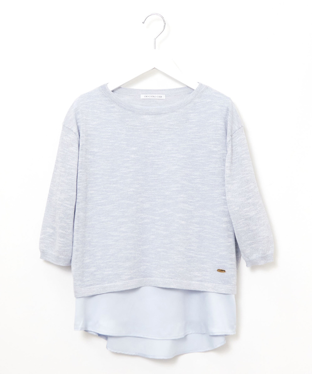 リネンブレンド インナー付きニット【手洗いOK】【オンラインショップ・一部店舗限定】