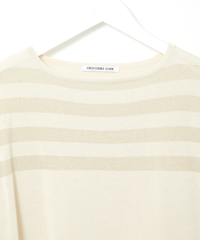 ラメボーダー ドルマンニット【手洗いOK】【オンラインショップ・一部店舗限定】