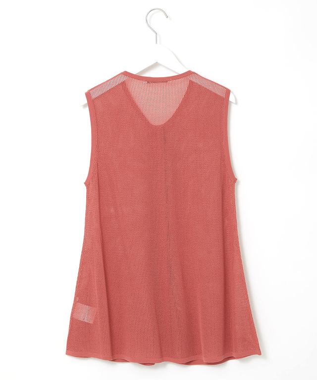 メッシュ編み  ニットベスト【手洗いOK】