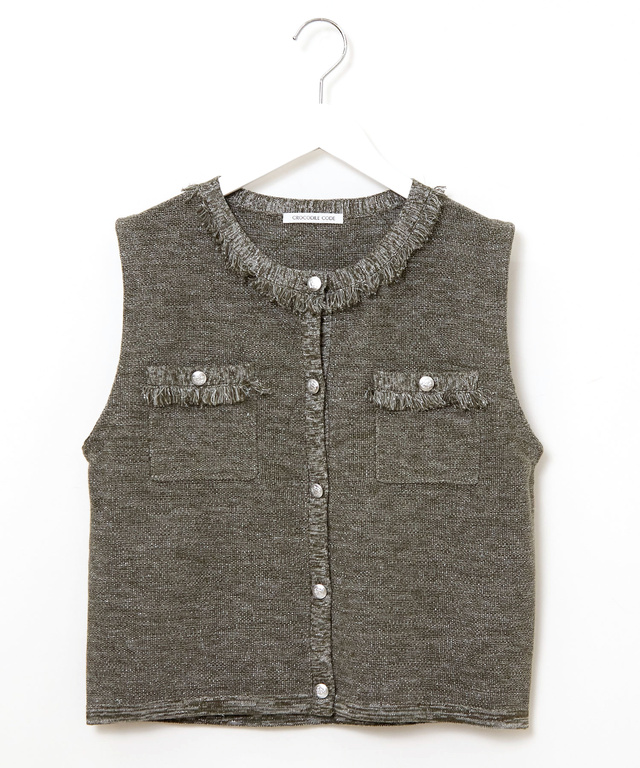 ラメツイード ジレ