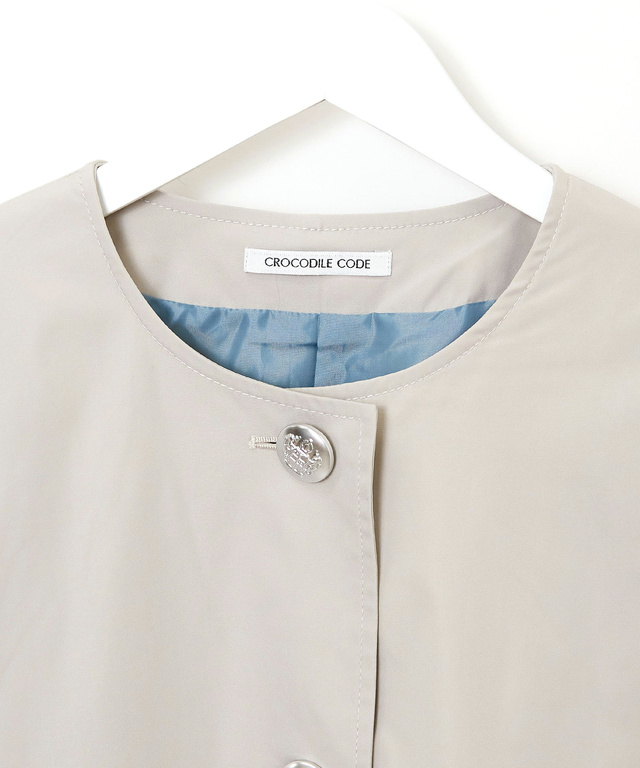 メタルボタン ノーカラー コート