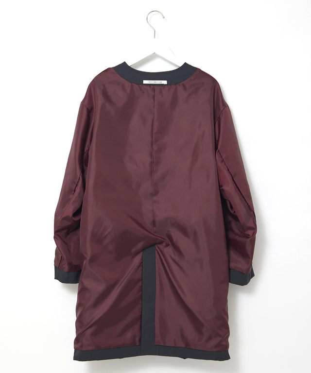 メタルボタン ノーカラー コート