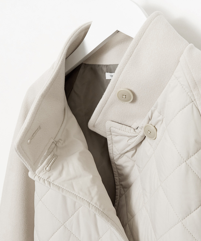 異素材 中綿キルティング ジャケット