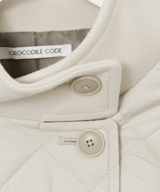 異素材 中綿キルティング ジャケット