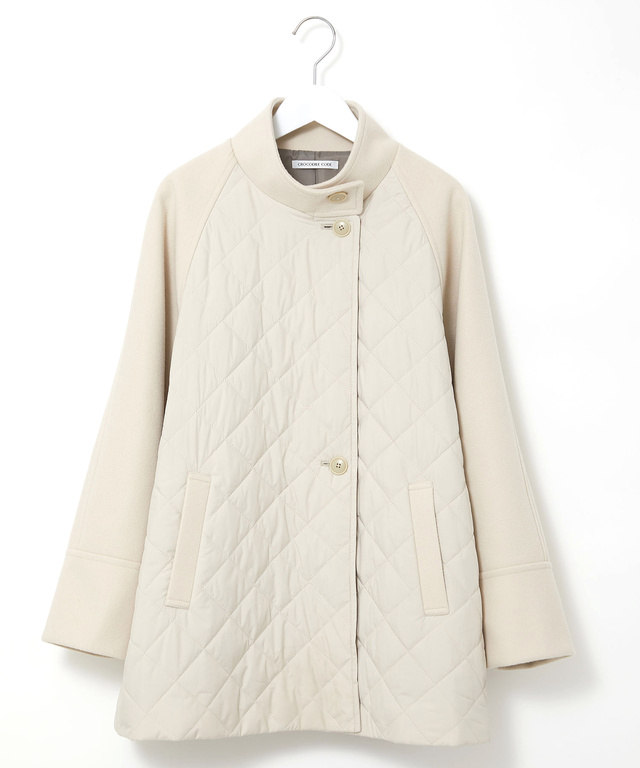 異素材 中綿キルティング ジャケット