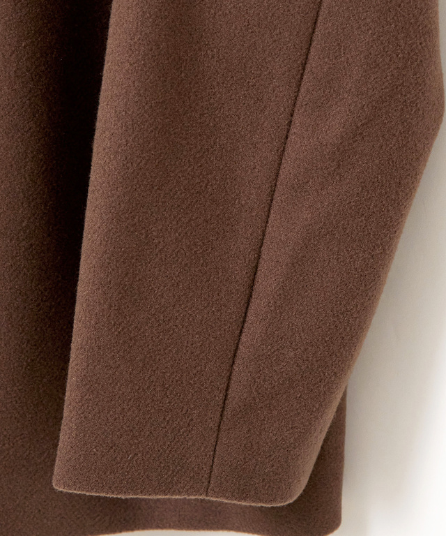 ノーカラー ショート コート