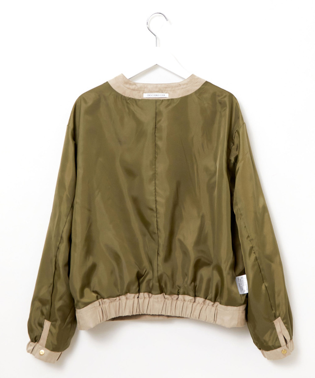 ノーカラー 微起毛 ジャケット