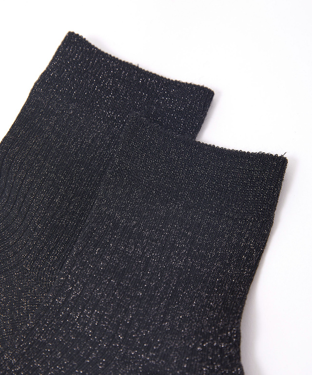 ラメ混 リブ ソックス