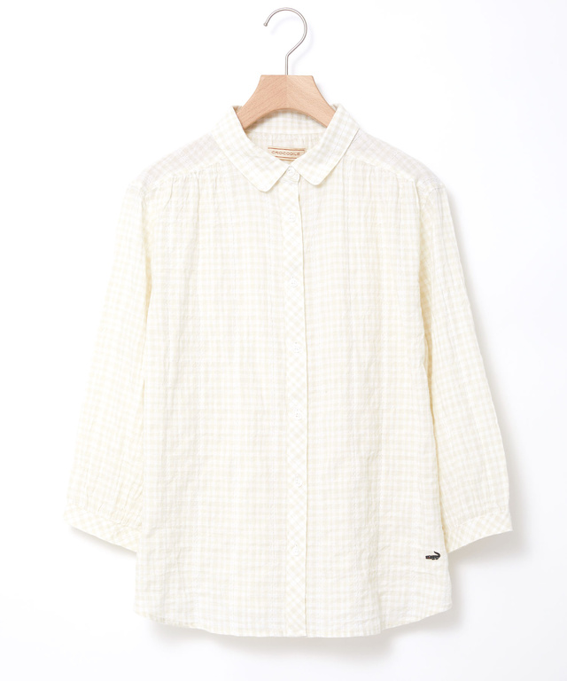 カラミクロスドビー チェック ブラウス【JAPAN FABRIC】