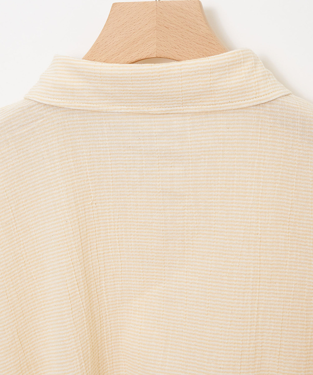 高島チヂミ ドットボタン ブラウス【JAPAN FABRIC】
