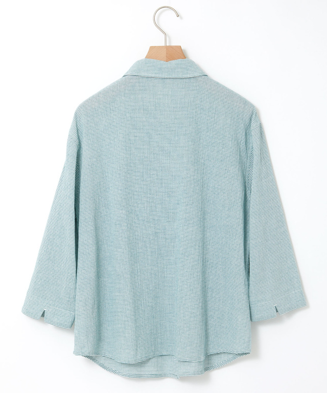 高島チヂミ ドットボタン ブラウス【JAPAN FABRIC】