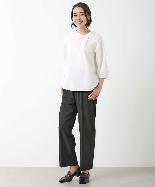 フリルカラー プルオーバー ブラウス