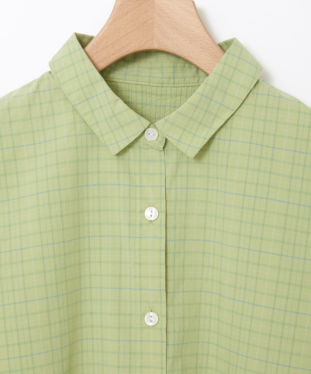 ピンタックデザイン コットン ブラウス