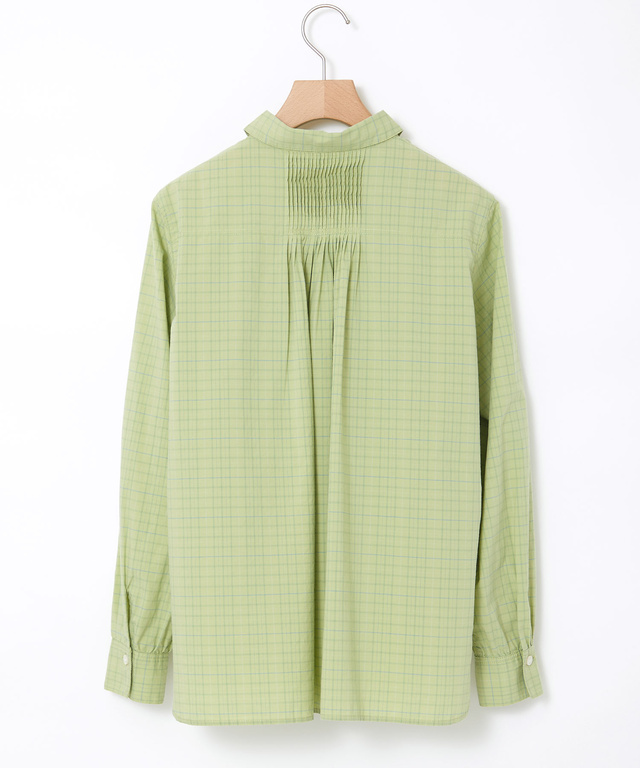 ピンタックデザイン コットン ブラウス