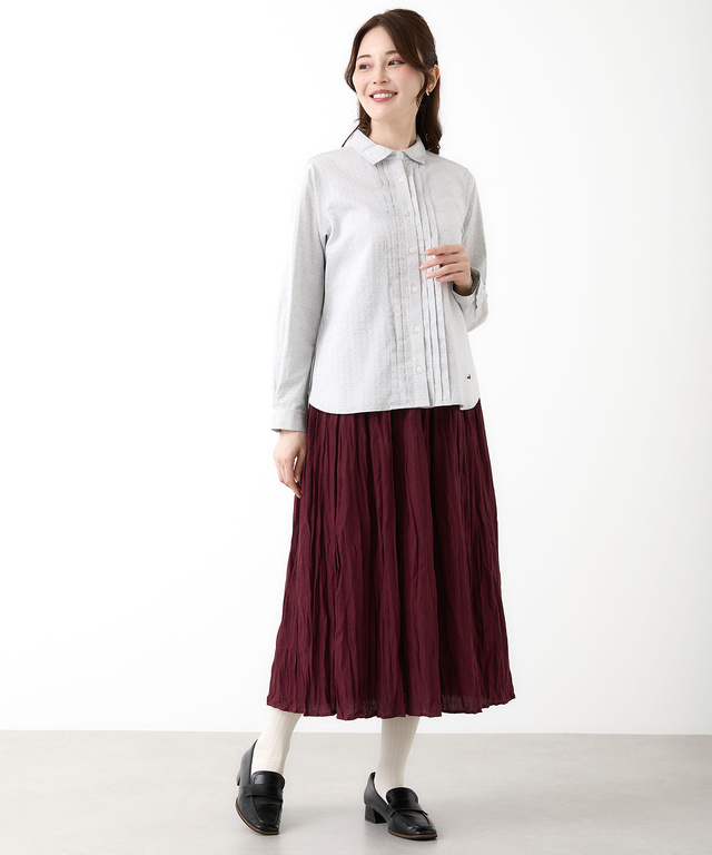 コットン タックデザイン ブラウス