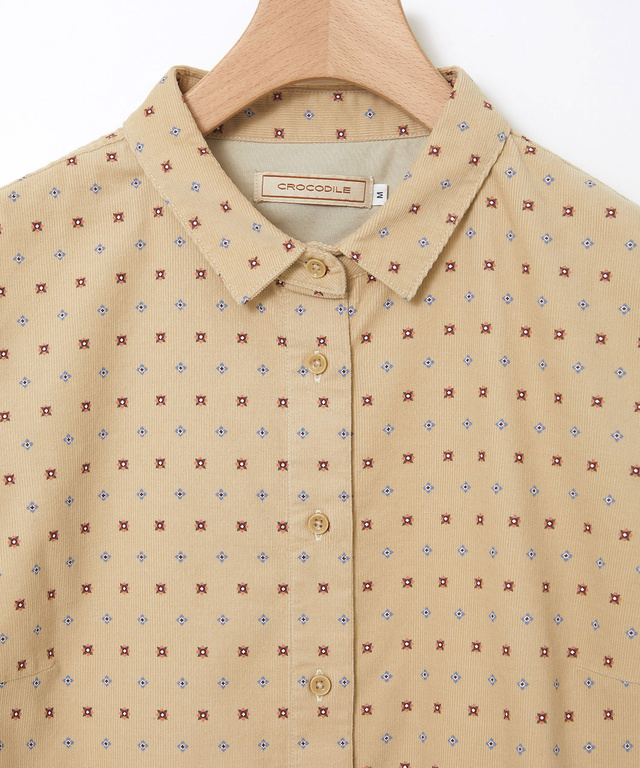 小紋柄 プリントブラウス