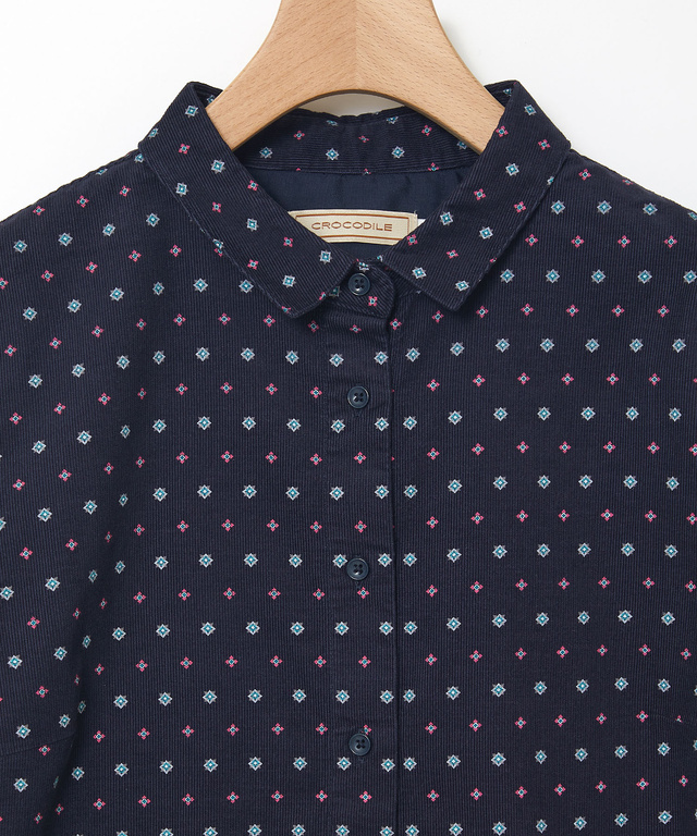 小紋柄 プリントブラウス