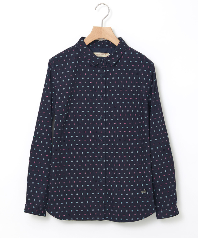 小紋柄 プリントブラウス