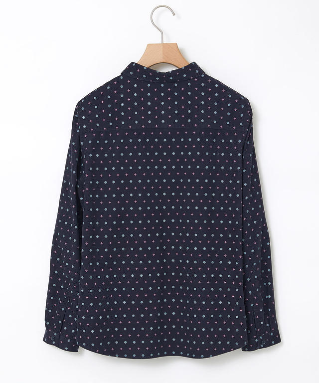 小紋柄 プリントブラウス