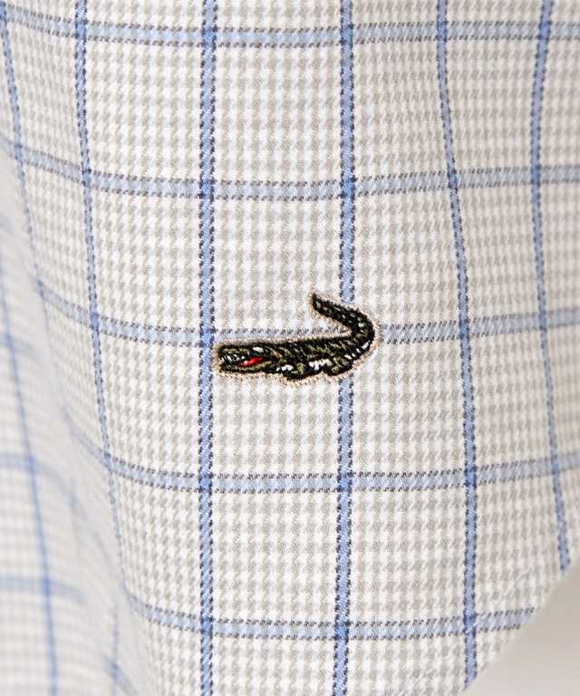 コットンブレンド チェック柄 ブラウス