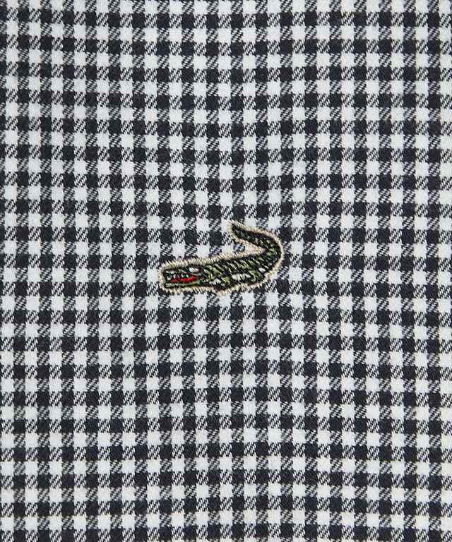 バンドカラー チェック柄 ブラウス