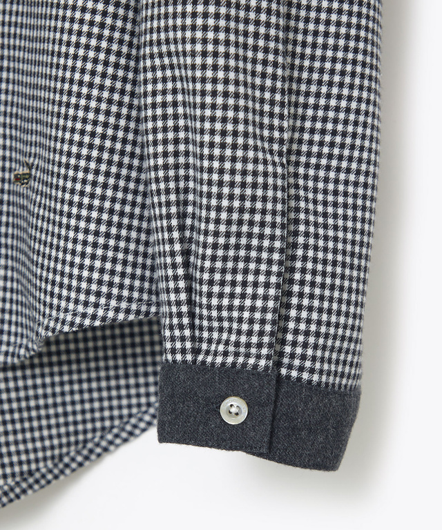 バンドカラー チェック柄 ブラウス