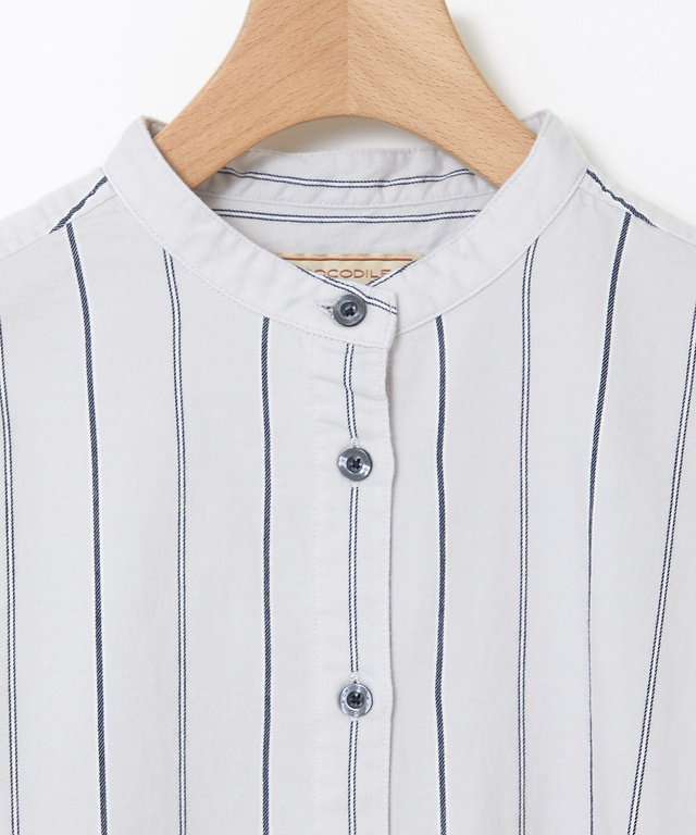 バンドカラー ストライプ チュニック【一部店舗限定】