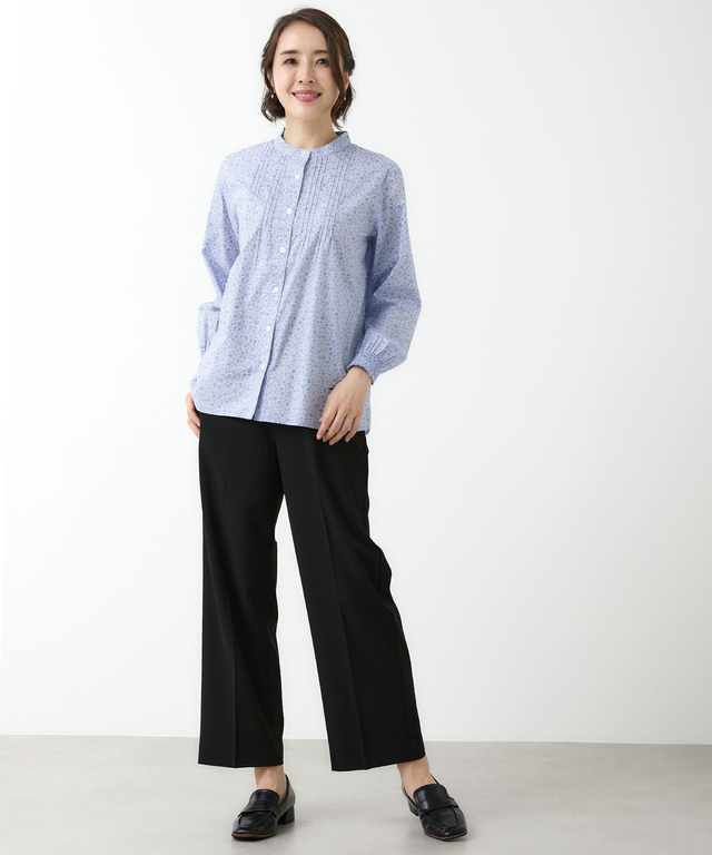 花柄プリント ピンタック ブラウス【オンラインショップ限定】