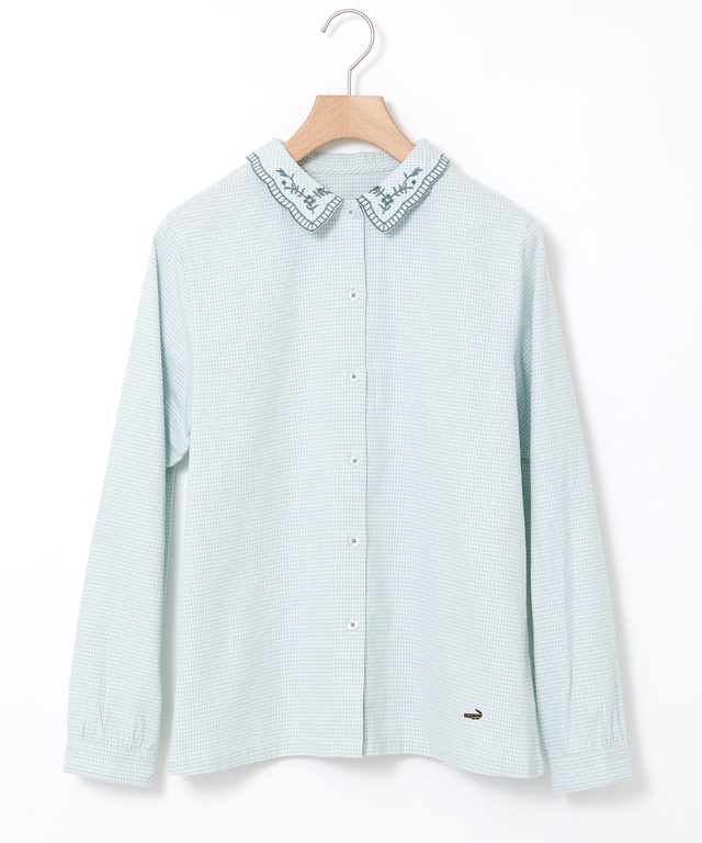 襟刺繡 デザイン ブラウス