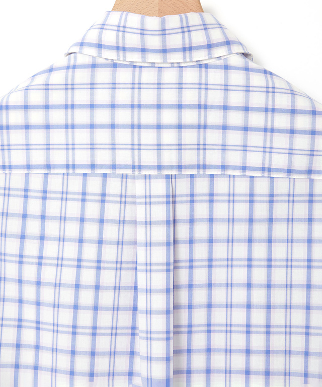 ノンアイロン チェック ブラウス【シワになりにくい】