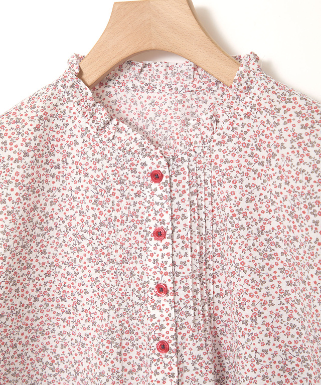 フリル襟 小花柄 ブラウス