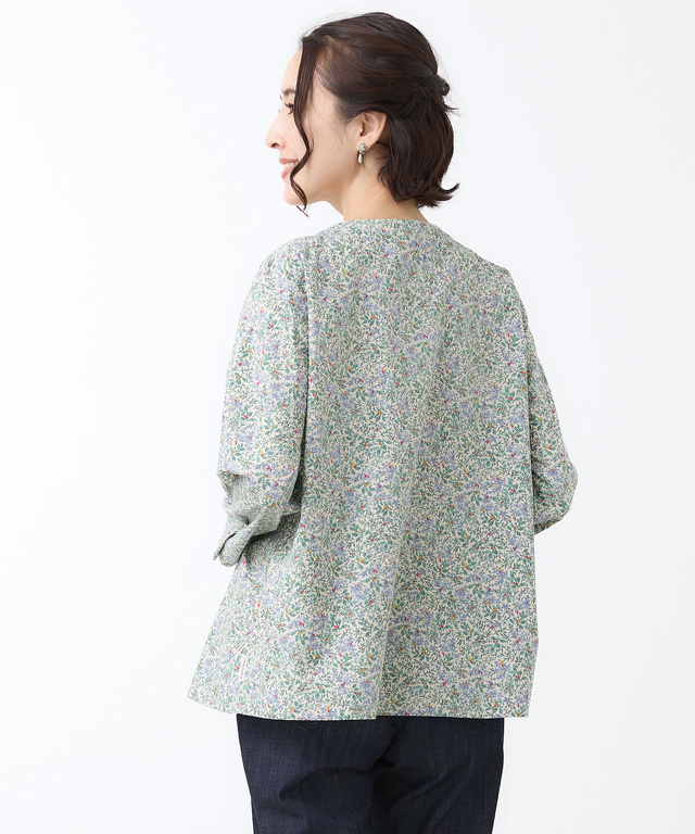 リーフ柄 プルオーバー ブラウス【オンラインショップ・一部店舗限定】