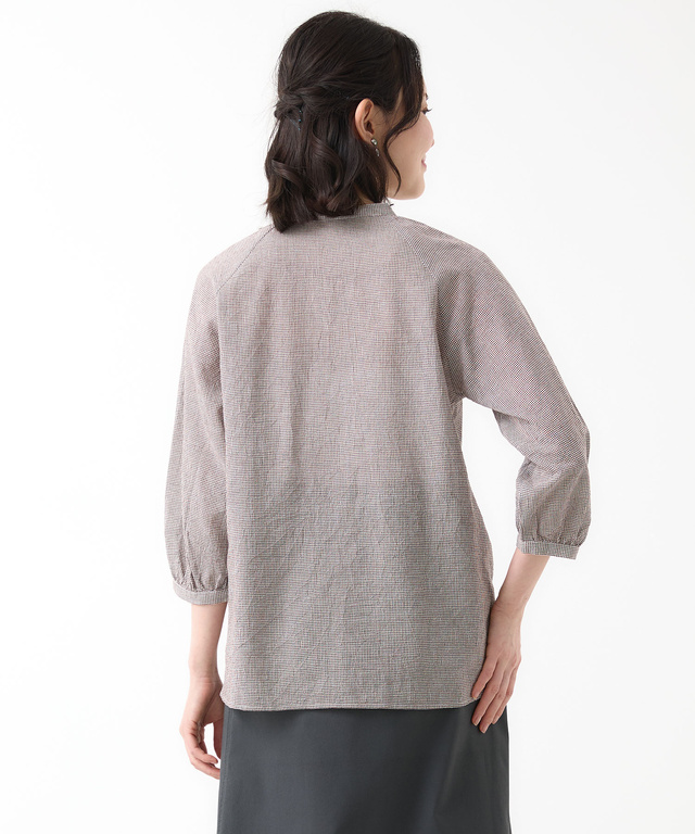 サッカー ミニギンガム ブラウス