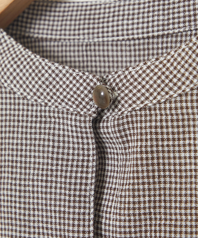 サッカー ミニギンガム ブラウス