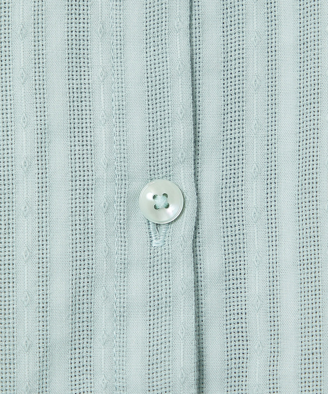 パナマストライプ バンドカラー ブラウス