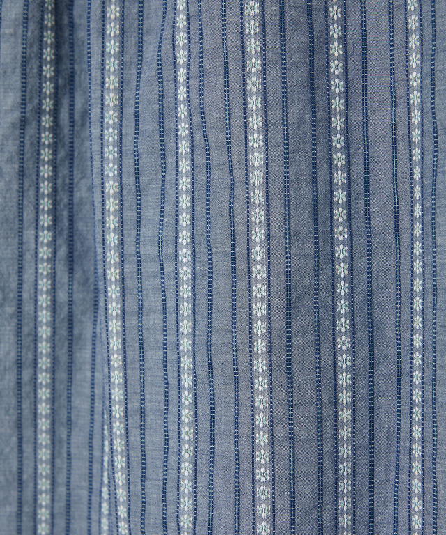 ジャカード スキッパー 七分袖ブラウス 