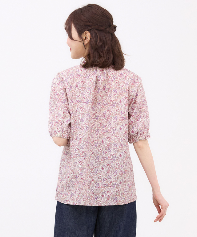 小花柄 シャーリング ブラウス【オンラインショップ・一部店舗限定】